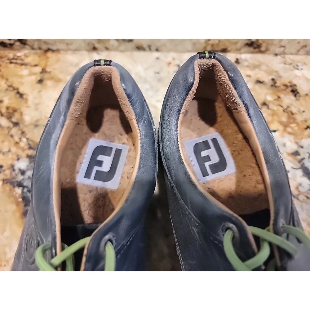 FootJoy FJ (57252) SpikeLess Golf Shoes Gray/Lime Green Leather Men's 9.5M